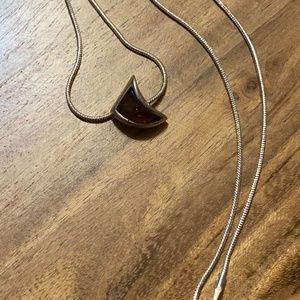 925 silver & amber necklace. 16”